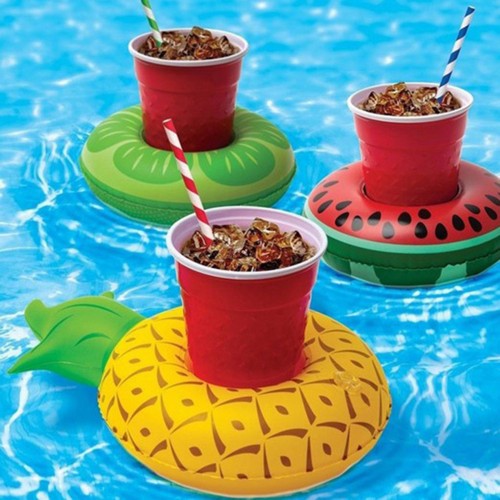 PVC Inflatable Pineapple Floating Coaster Cup Holder