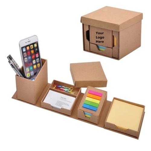 Memo Cube Desk Organizer with Namecard and Pen Holder